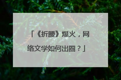 《折腰》爆火，网络文学如何出圈？