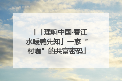「理响中国·春江水暖鸭先知」一家“村咖”的共富密码