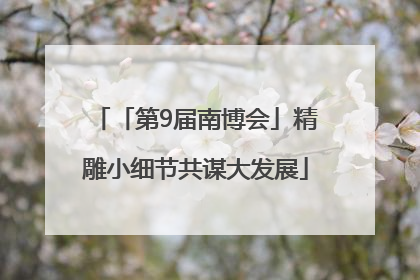「第9届南博会」精雕小细节共谋大发展