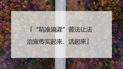 “精准滴灌”普法让法治宣传实起来、活起来