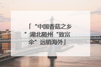 “中国香菇之乡”湖北随州“致富伞”远销海外