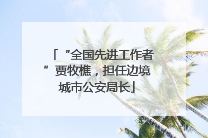 “全国先进工作者”贾牧樵，担任边境城市公安局长