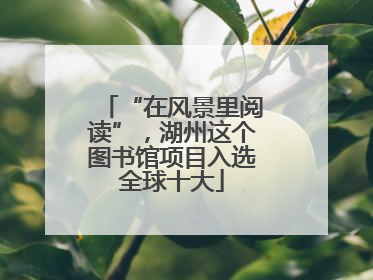 “在风景里阅读”，湖州这个图书馆项目入选全球十大