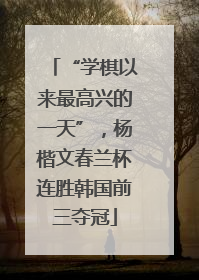 “学棋以来最高兴的一天”，杨楷文春兰杯连胜韩国前三夺冠