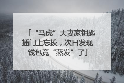 “马虎”夫妻家钥匙插门上忘拔，次日发现钱包竟“蒸发”了