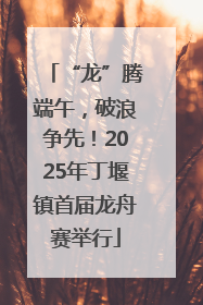 “龙”腾端午，破浪争先！2025年丁堰镇首届龙舟赛举行