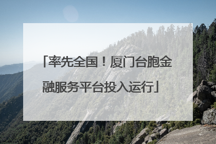 率先全国！厦门台胞金融服务平台投入运行