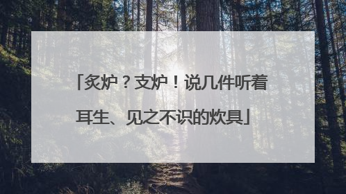 炙炉？支炉！说几件听着耳生、见之不识的炊具