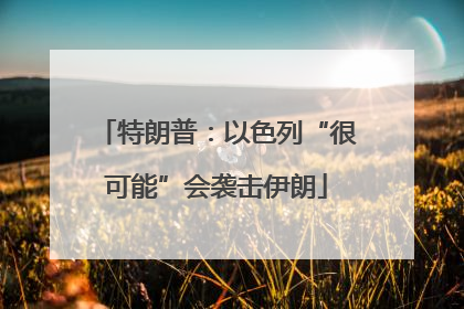 特朗普：以色列“很可能”会袭击伊朗