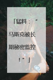 猛料：“马斯克被长期秘密监控！”