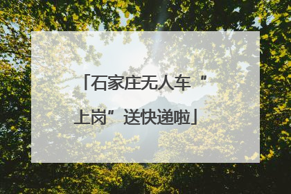 石家庄无人车“上岗”送快递啦