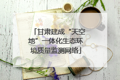 甘肃建成“天空地”一体化生态环境质量监测网络