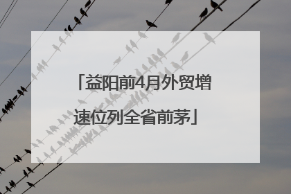 益阳前4月外贸增速位列全省前茅