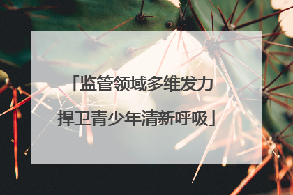 监管领域多维发力 捍卫青少年清新呼吸