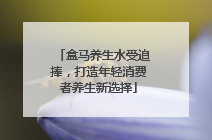 盒马养生水受追捧，打造年轻消费者养生新选择