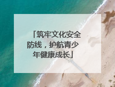 筑牢文化安全防线，护航青少年健康成长