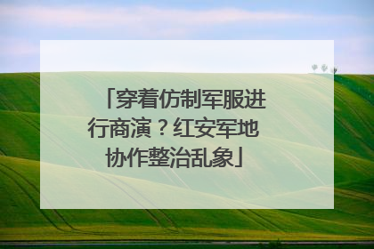 穿着仿制军服进行商演？红安军地协作整治乱象