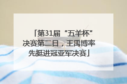 第31届“五羊杯”决赛第二日，王禹博率先挺进冠亚军决赛
