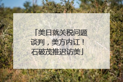 美日就关税问题谈判，美方内讧！石破茂推迟访美