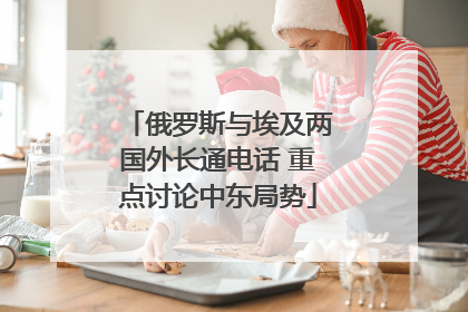 俄罗斯与埃及两国外长通电话 重点讨论中东局势