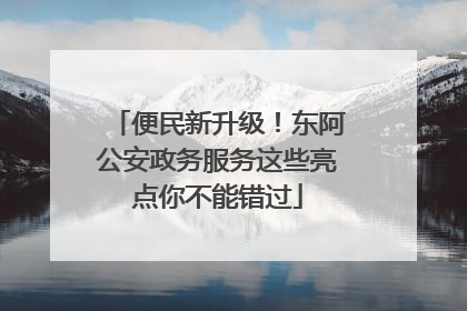 便民新升级！东阿公安政务服务这些亮点你不能错过