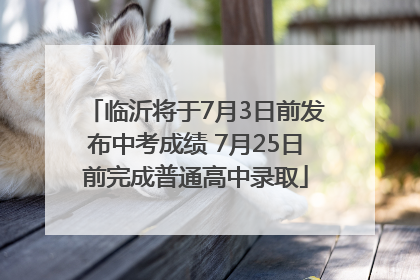 临沂将于7月3日前发布中考成绩 7月25日前完成普通高中录取