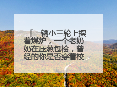 一辆小三轮上摆着煤炉，一个老奶奶在压葱包桧，曾经的你是否穿着校服等着吃