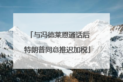 与冯德莱恩通话后 特朗普同意推迟加税