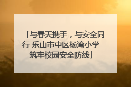 与春天携手，与安全同行 乐山市中区杨湾小学筑牢校园安全防线