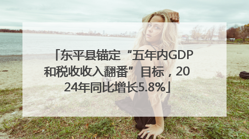 东平县锚定“五年内GDP和税收收入翻番”目标，2024年同比增长5.8%