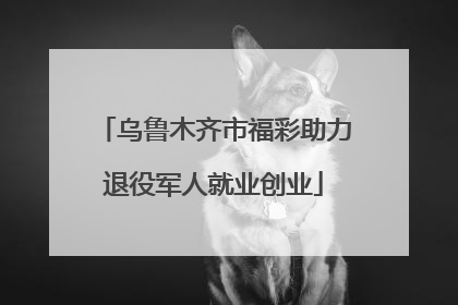 乌鲁木齐市福彩助力退役军人就业创业