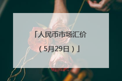 人民币市场汇价（5月29日）