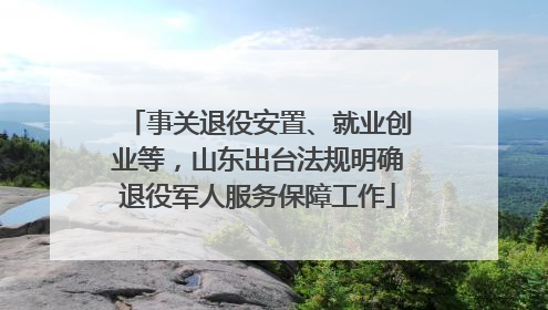 事关退役安置、就业创业等，山东出台法规明确退役军人服务保障工作