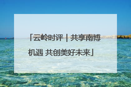 云岭时评｜共享南博机遇 共创美好未来