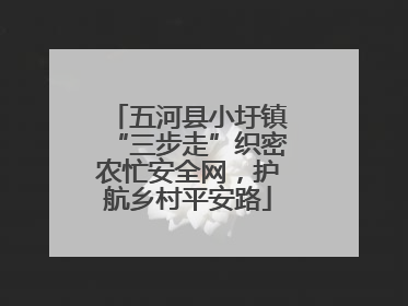 五河县小圩镇“三步走”织密农忙安全网，护航乡村平安路