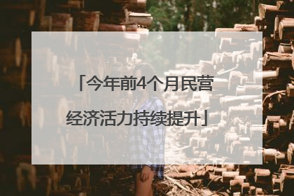 今年前4个月民营经济活力持续提升