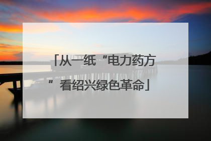 从一纸“电力药方”看绍兴绿色革命