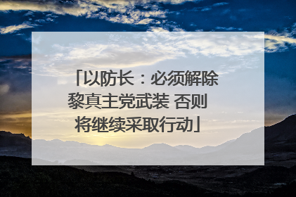 以防长：必须解除黎真主党武装 否则将继续采取行动