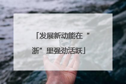 发展新动能在“浙”里强劲活跃