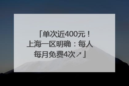 单次近400元！上海一区明确：每人每月免费4次↗