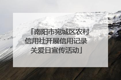 南阳市宛城区农村信用社开展信用记录关爱日宣传活动