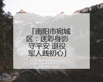 南阳市宛城区：迷彩身影守平安 退役军人践初心