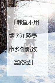 养鱼不用塘？江陵秦市乡创新致富路径