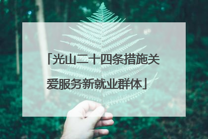 光山二十四条措施关爱服务新就业群体