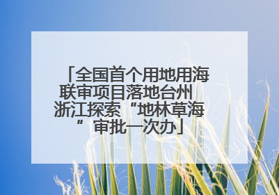 全国首个用地用海联审项目落地台州 浙江探索“地林草海”审批一次办