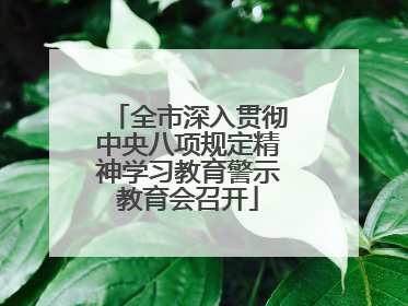 全市深入贯彻中央八项规定精神学习教育警示教育会召开
