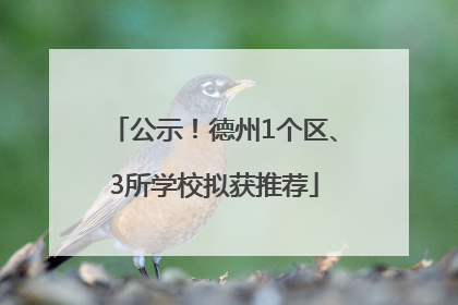 公示！德州1个区、3所学校拟获推荐