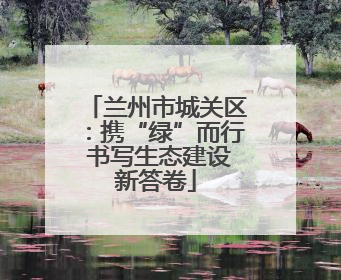 兰州市城关区：携“绿”而行 书写生态建设新答卷