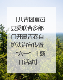 共青团夏邑县委联合多部门开展青春自护法治宣传暨“六一”主题日活动