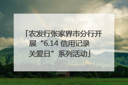 农发行张家界市分行开展“6.14 信用记录关爱日”系列活动